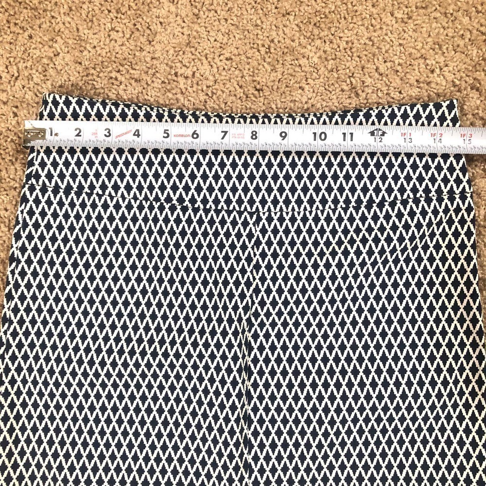 Margaret M Christiana Stretch Pencil Skirt Navy and White Print Small - Picture 8 of 10